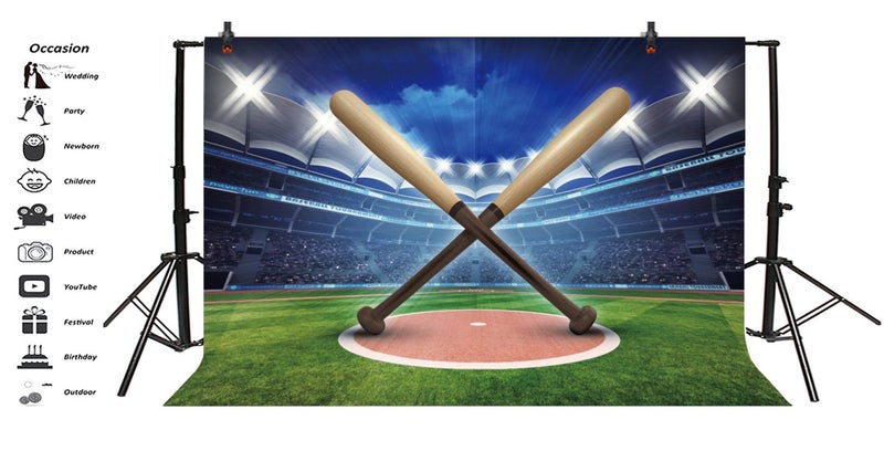 Yeele Baseball Photo Backdrop - Photography Background - Yeele 8x6ft Baseball Sports Game Stadium Backdrop Pictures Newborn Boy Children Portrait Photo Booth Shooting Family Photographic Studio Props - Image 3
